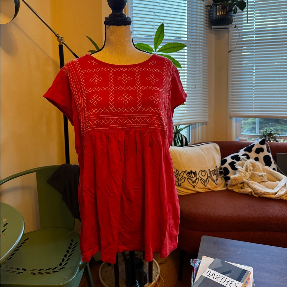 Gloria Vanderbilt Red Blouse